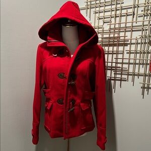 Hydraulic Women's Red Utility Jacket with Hood